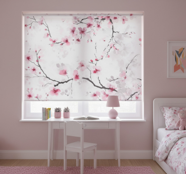 Rulou geam roz floare de cireș roz - TenStickers