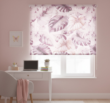 Rulou geam roz frunze tropicale mari - TenStickers