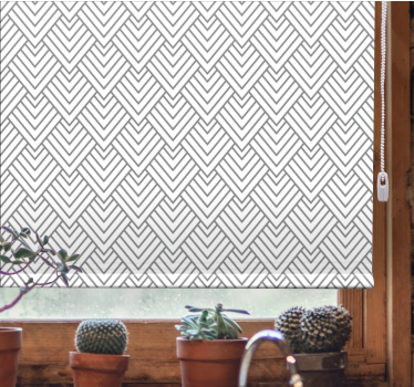 Rulou geam baie design gri cu chevron - TenStickers