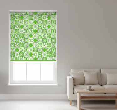 Rulou geam verde abstract verde și alb - TenStickers