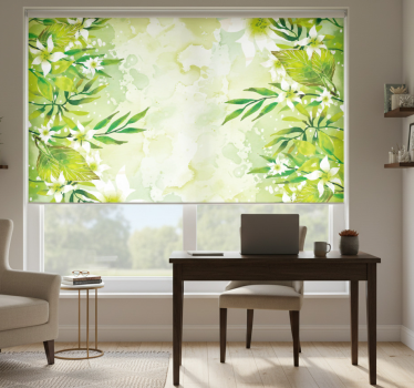 Rulou geam verde cu motive florale verzi - TenStickers