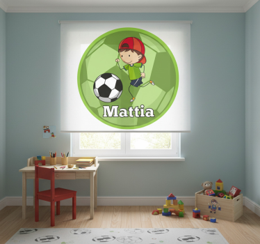 Rulou geam verde design fotbal cu nume personalizabil - TenStickers