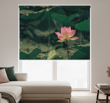 Rulou geam verde floare roz - TenStickers