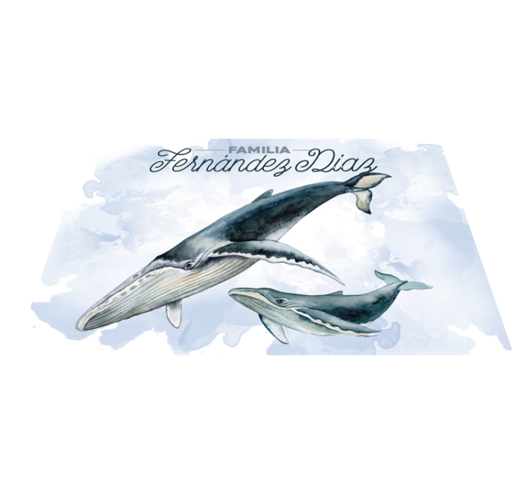 Naproane cu nume ilustrație familie de balene - TenStickers