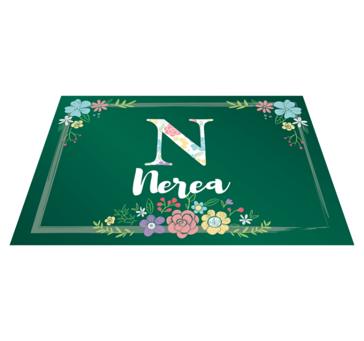 Naproane cu nume design floral inițial - TenStickers