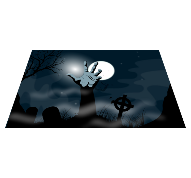 Naproane de halloween peisaj Înfricoșător de cimitir - TenStickers
