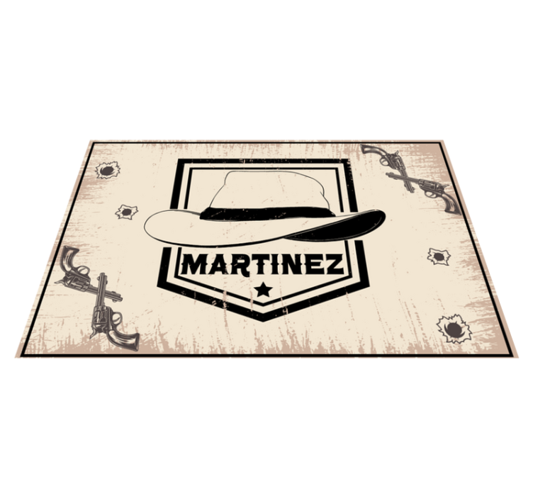 Pălărie de cowboy cu placemats cu nume de nume - TenStickers