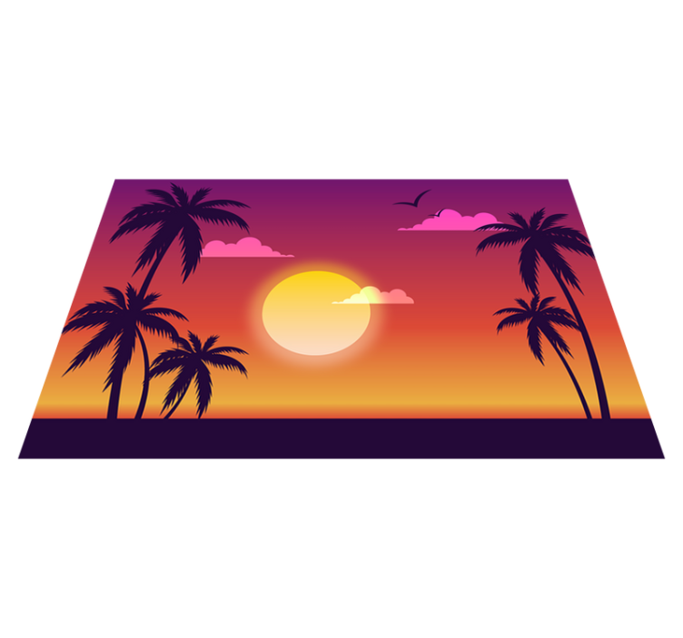 Naproane modern peisaj de apus tropical - TenStickers