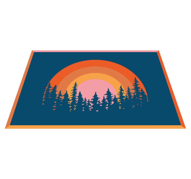 Naproane original peisaj vibrant cu curcubeu - TenStickers