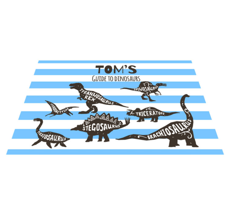 Dinozauri cu nume personalizate pentru covoare - TenStickers