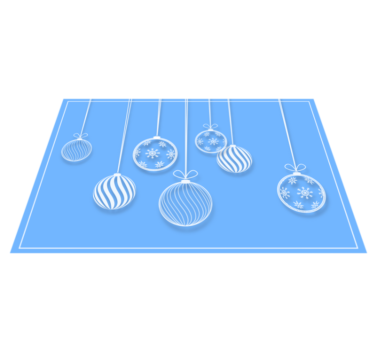 Albastre și albe cu bule de crăciun - TenStickers