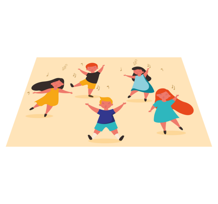 Copii care dansează covorase acasă - TenStickers