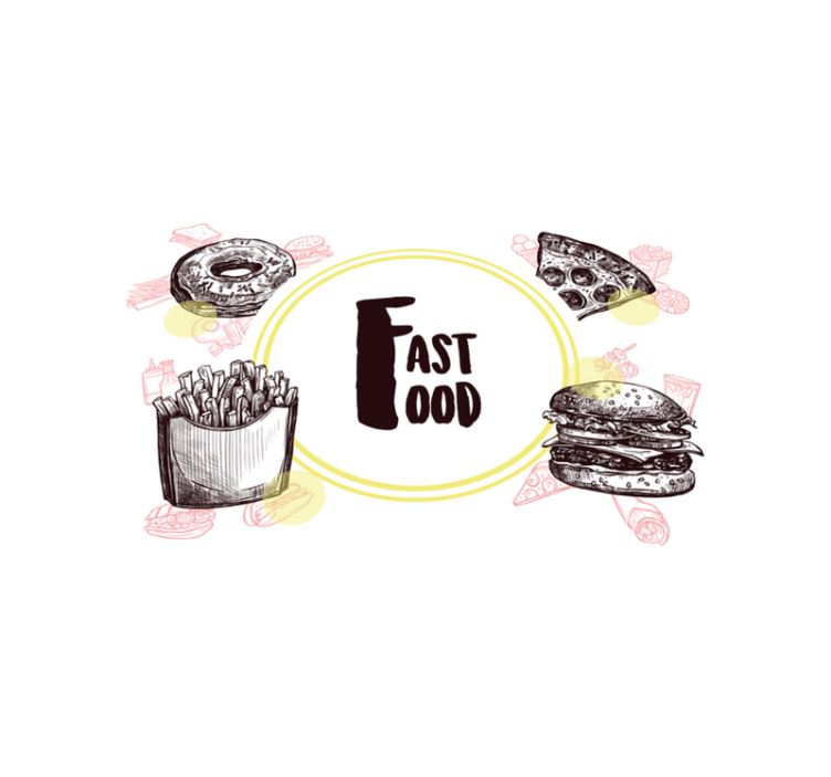 Naproane original ilustrații fast food - TenStickers
