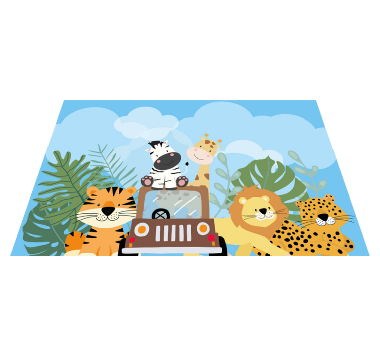 Naproane pentru copii scenă safari cu animale - TenStickers