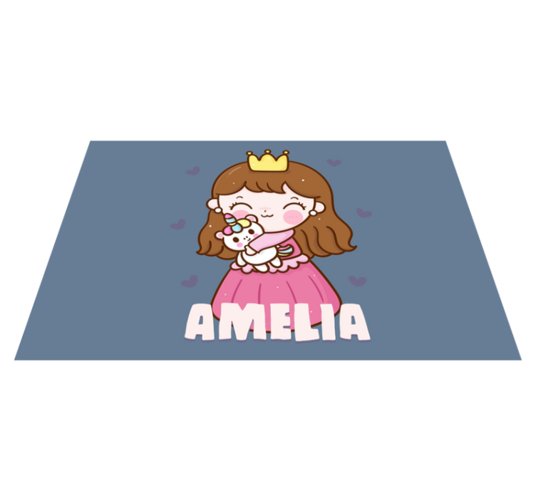 Naproane pentru copii prințesă drăguță cu unicorn - TenStickers