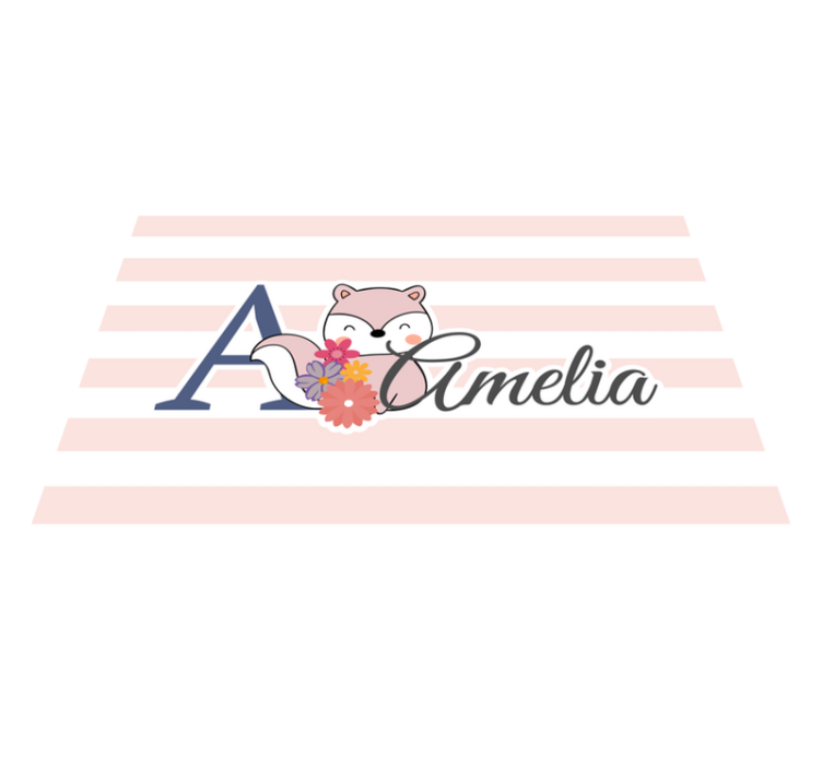 Naproane pentru copii vulpe drăguță cu flori - TenStickers