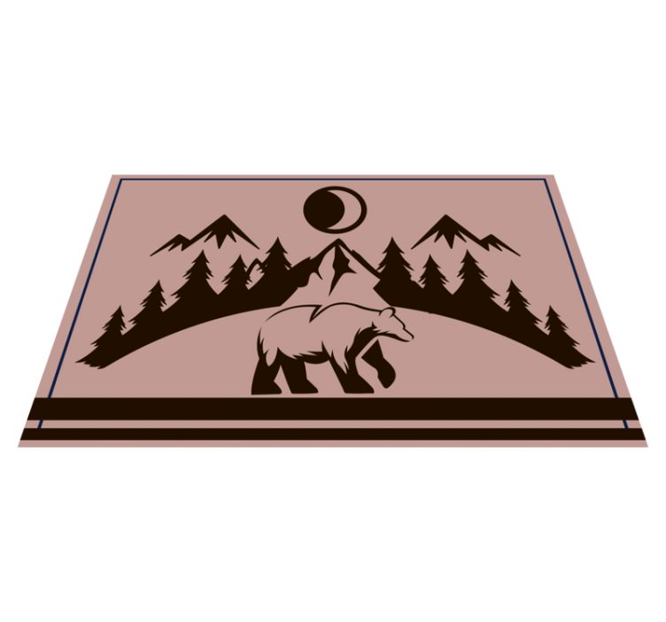 Naproane cu nume silueta de urs în peisaj - TenStickers