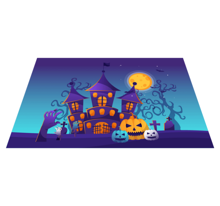 Naproane de halloween peisaj cu castel Îngrozitor - TenStickers