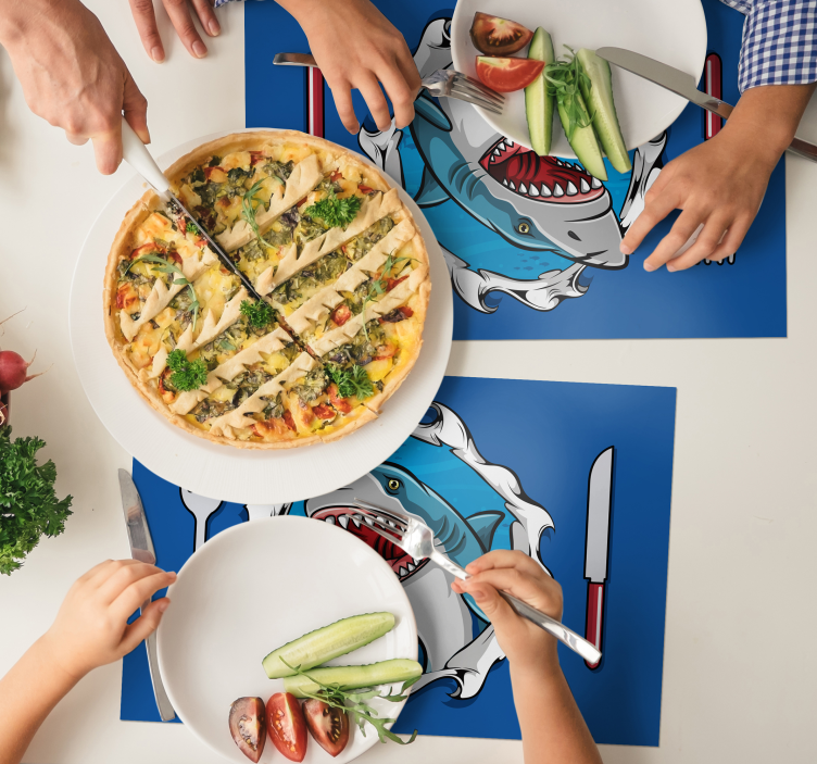 Rechin mare 3d placemats de pește - TenStickers