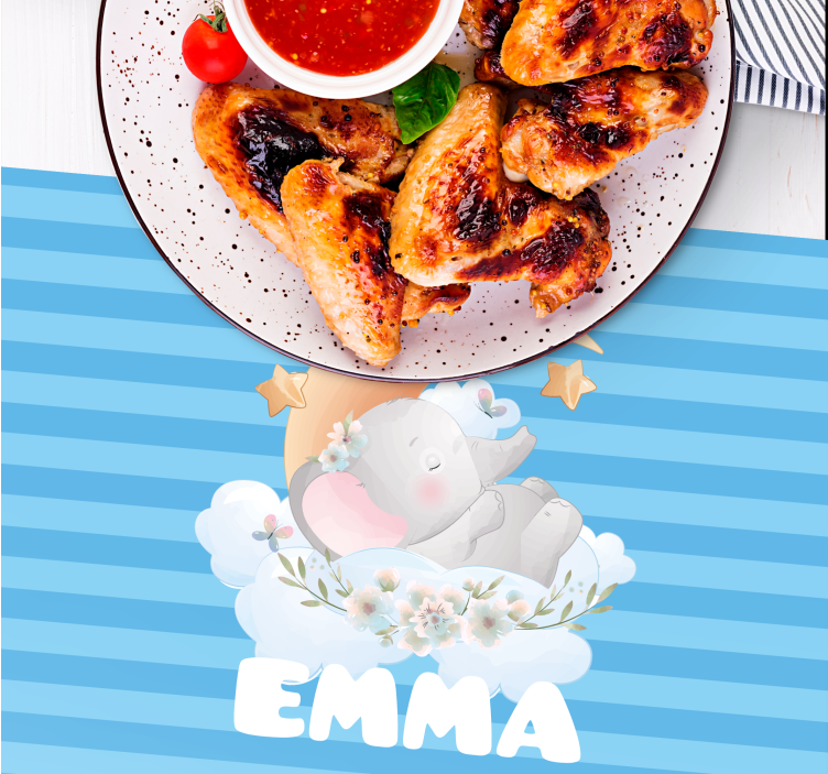 Animale drăguțe elefant cu nume de plasă - TenStickers