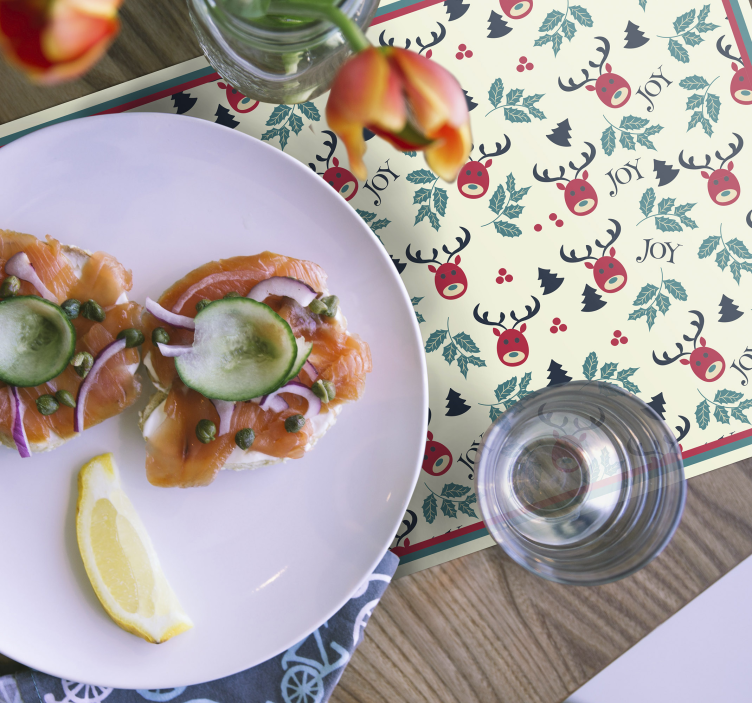 Bucurie și renă placemats de crăciun - TenStickers