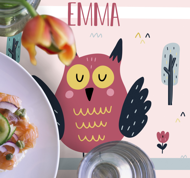 Bufnițe cu huse cu nume personalizate - TenStickers