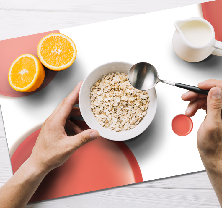 Cercuri moderne rosii placemats rosii - TenStickers