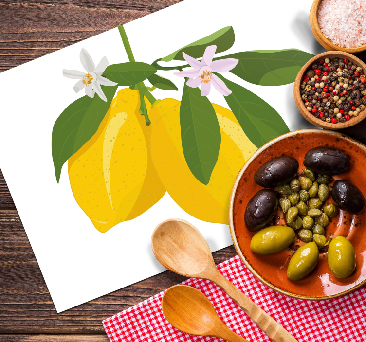 Placemate florale cu citrice de lămâie - TenStickers