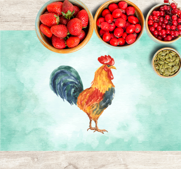 Desen colorat realist al husei de cocoș - TenStickers