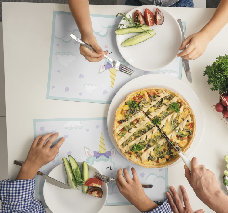 Frumoase unicorn copii placemats - TenStickers