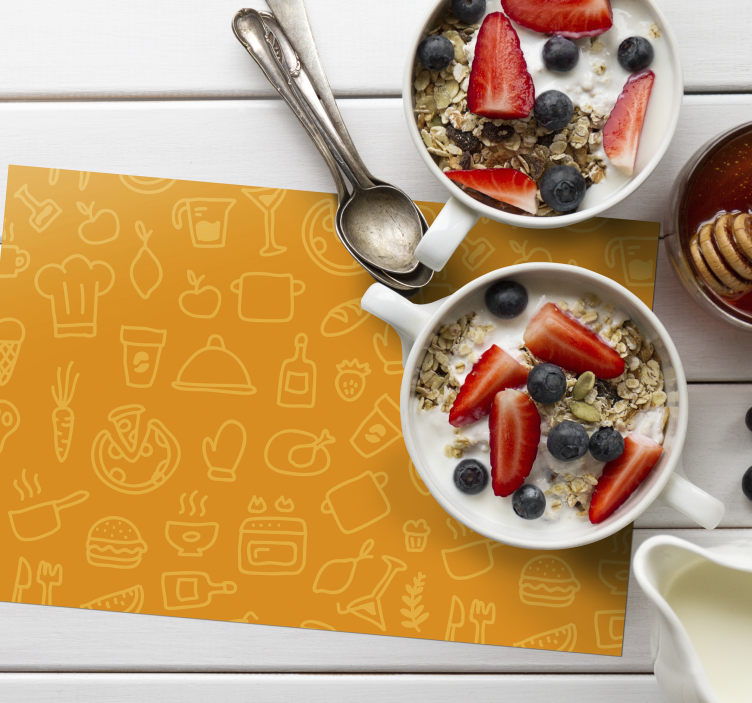 Fundal portocaliu cu tacamuri pentru tacamuri - TenStickers