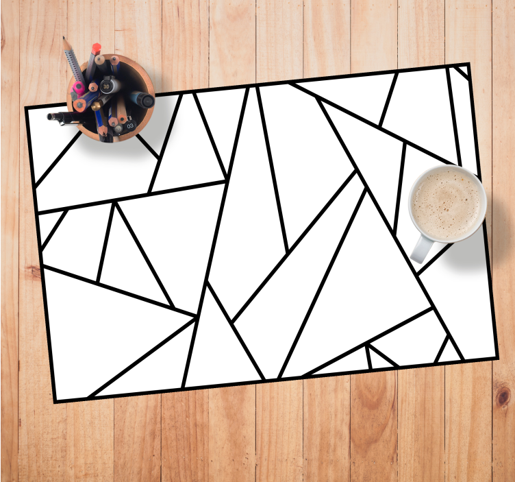 Covorase de design minimaliste geometrice negre - TenStickers