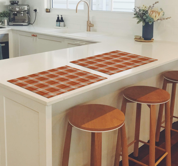 Naproane elegant model portocaliu în carouri - TenStickers