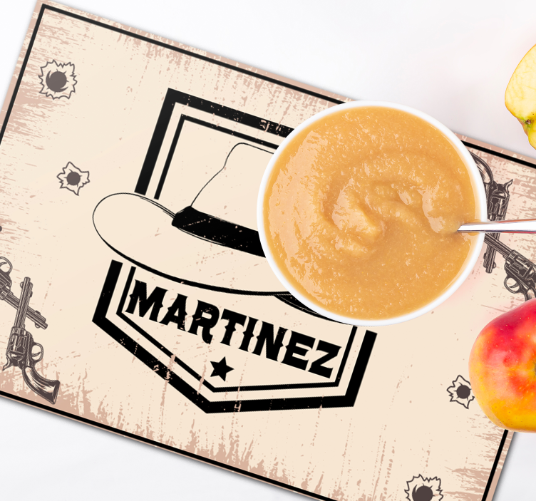Pălărie de cowboy cu placemats cu nume de nume - TenStickers