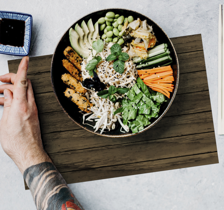 Placemats cu textură din lemn - TenStickers