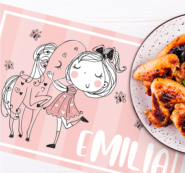 Printesa cu o rochie roz servetele copii - TenStickers