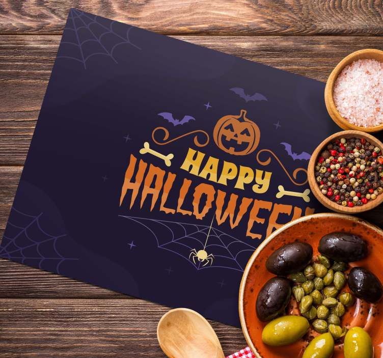 Placemat text de halloween fericit - TenStickers