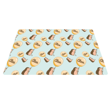 Naproane pentru copii arici cu baloane cu nume - TenStickers