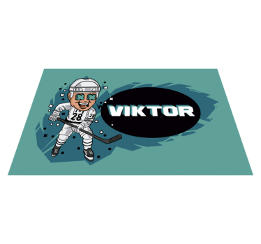 Jucător de hochei amuzant cu covoare de masă personalizate - TenStickers