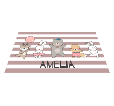 Animale care dansează cu rogojini personalizate de masă - TenStickers