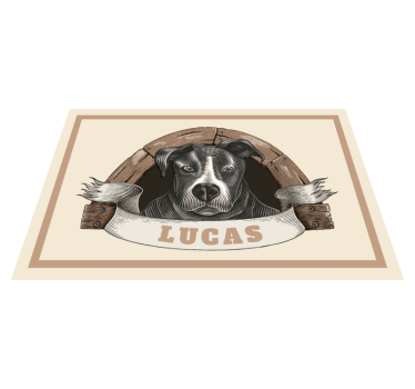 Câine într-o extragere covoare de masă personalizate - TenStickers