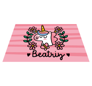 Naproane pentru copii unicorn jucăuș cu flori - TenStickers