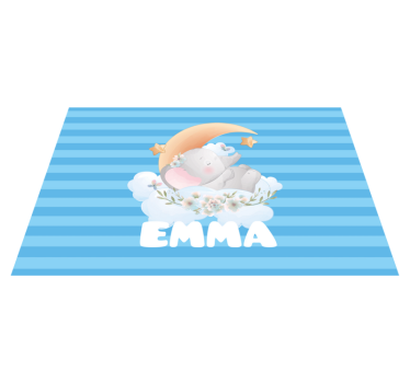 Animale drăguțe elefant cu nume copii covor de masă - TenStickers
