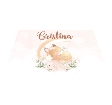 Naproane cu nume ilustrație cu vulpe drăguță - TenStickers
