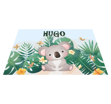 Drăguț koala pentru băiat cu nume copii covor de masă - TenStickers