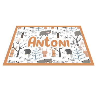 Pădure scandinavă cu animale saltea de masă pentru copii - TenStickers
