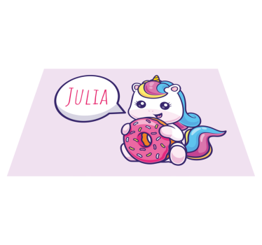 Naproane cu nume unicorn cu donut - TenStickers