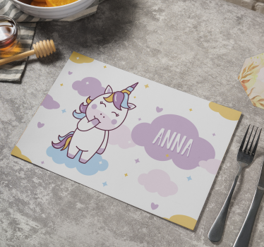 Unicorn plăcuțe de vinil personalizabile pentru copii - TenStickers