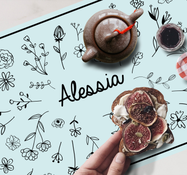Covoraș de masă personalizat flori mici drăguț - TenStickers