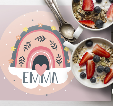 Curcubeu cu nume pentru copii covoare de masă personalizate - TenStickers